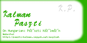 kalman paszti business card